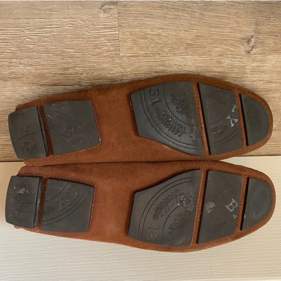 Bally Tan Brown Suede Loafers shoes Sz 11 - Picture 8 of 13
